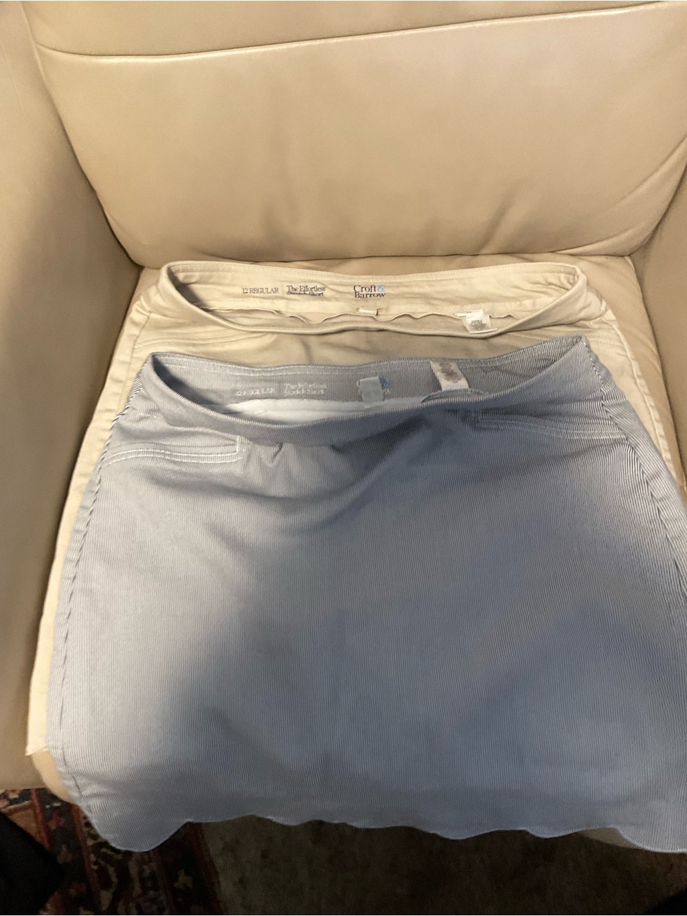 croft & barrow skorts, Blue-Striped and Cream